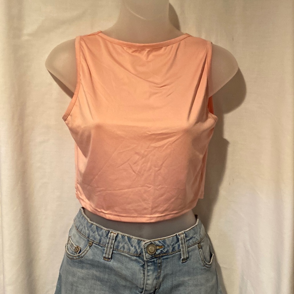 Ladies crop top with crisscross back